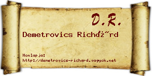 Demetrovics Richárd névjegykártya