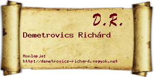 Demetrovics Richárd névjegykártya