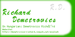 richard demetrovics business card